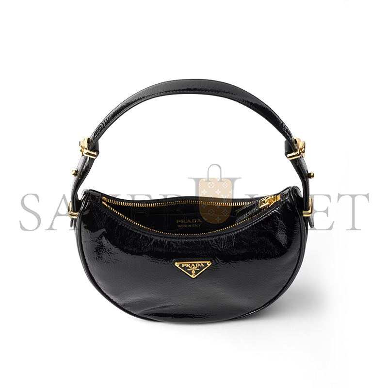 PRADA ARQUÉ NAPLAK PATENT LEATHER SHOULDER BAG 1BC194 (22.5*18.5*6cm) PRADA ARQUÉ NAPLAK PATENT LEATHER SHOULDER BAG 1BC194 (22.5*18.5*6cm)